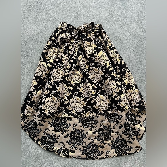 QED LONDON Floral Brocade High Low Skirt / Black/ Gold size US Medium - Picture 7 of 14